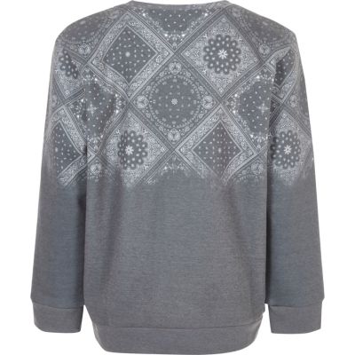 Boys grey paisley print sweatshirt